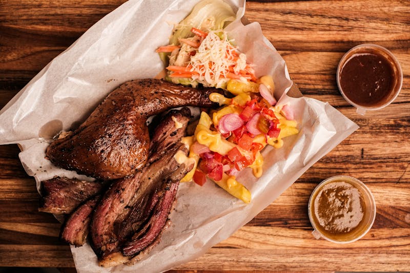 Smoked sampler platter for two people