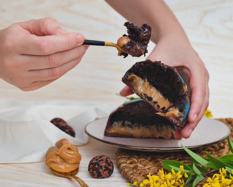 Cast iron skillet brownie with salted caramel
